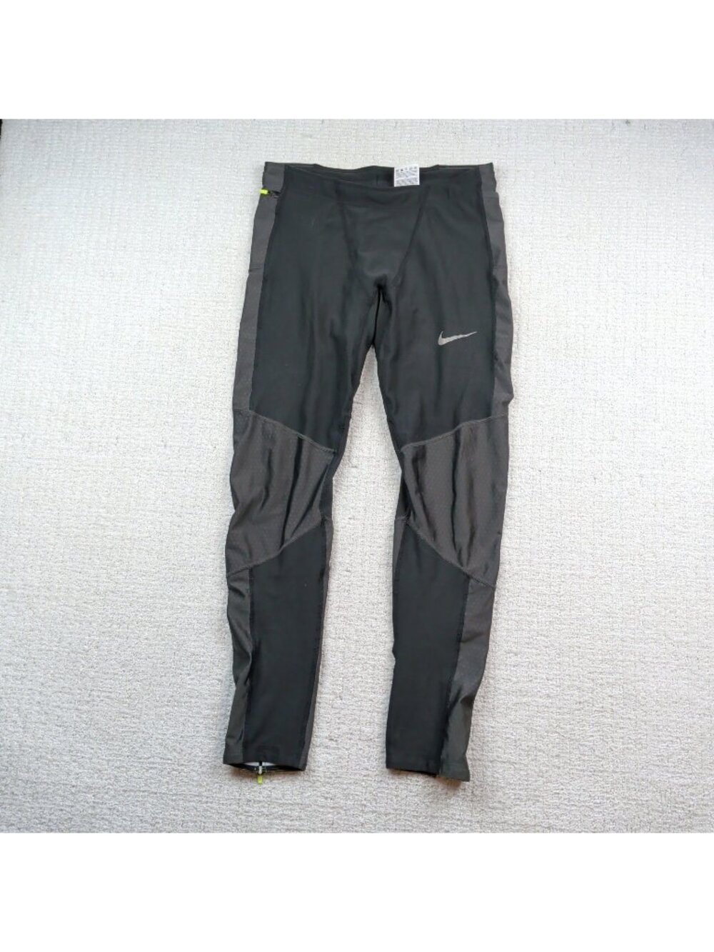Nike Kiger Trail Pants Tights 620122-260 Sz L Gray / Green Cool Weather Workout